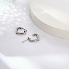 Non-Tarnish Heart 304 Stainless Steel Hoop Earrings for Women EF5965-2-2