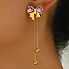 Fashionable Stainless Steel Bowknot Tassel Stud Earrings AO5773-1-3