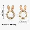 Rabbit Brass Micro Pave Clear Cubic Zirconia Stud Earrings FS-WGF953E-03-1
