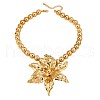 3D Flower Alloy Pendant Round CCB Plastic Beaded Necklaces for Women FS-WG582AE-01-5