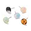 Flat Round Cellulose Acetate(Resin) Stud Earrings KY-XCP0001-29-1