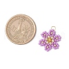 Glass Seed Beaded Flower Pendants PALLOY-MZ00712-02-2