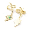 Rack Plating Eye Brass Stud Earrings EJEW-C108-07G-02-2