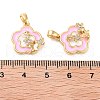 Brass Micro Pave Clear Cubic Zirconia Pendants KK-B102-13G-3