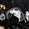 Bridal Flower Rhinestone Mesh Veil Cloth Hair Bands OHAR-WH0001-14A-4