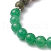 Natural Green Aventurine & Dragon Blood Jasper & Quartz Crystal & Tiger Eye Beaded Strech Bracelets for Women BJEW-JB11754-4