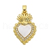 Brass Micro Pave Cubic Zirconia Pendants KK-V009-14G-02-1