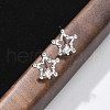 Brass Clear Cubic Zirconia Stud Earrings EJEW-Q014-13P-4
