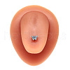 Butterfly Stainless Steel Rhiestone Straight Barbell 15 Gauge Piercing Tongue Rings for Women Men WG89D28-06-2