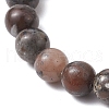 Natural Fluorescent Syenite Rock & Mashan Jade Round Bead Stretch Bracelets BJEW-JB11257-03-6