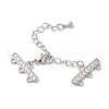 Brass Micro Pave Cubic Zirconia Chain Extender KK-L216-004B-P-1