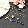 Natural Lapis Lazuli Round Heart Pendant & Necklaces & Bracelets Sets SJEW-Q002-06G-5
