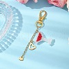 Wine Glass Seed Beaded Pendant Decorations HJEW-MZ00181-1