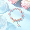 3Pcs Natural Quartz Crystal & Amethyst & Cherry Quartz Glass & Rose Quartz Round Beaded Stretch Bracelets BJEW-JB11935-4