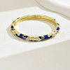 Fashionable Casual Retro Alloy Rhinestone Bangles with Enamel for Women QT6970-3-1