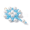 Handmade Glass Seed Beaded Flower Pendants PALLOY-MZ00498-01-3
