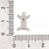 316 Stainless Steel Micro Pave Cubic Zirconia Pendants STAS-K284-01I-P-3