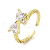 Rack Plating Brass Micro Pave Cubic Zirconia Finger Ring RJEW-C072-29G-1