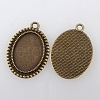 Vintage Tibetan Style Alloy Pendant Cabochon Bezel Settings TIBEP-M018-105AB-NF-2