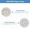 FIBLOOM 19Pcs 19 Style Alloy Open Cuff Rings Set with Rhinestone RJEW-FI0001-16-3