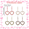 ANATTASOUL 4 Pairs 4 Colors Rhinestone Hollow Heart Dangle Stud Earrings EJEW-AN0004-17-2