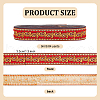 Ethnic Style Polyester Jacquard Leaf Ribbons SRIB-WH0011-198B-2