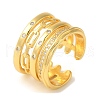 Chain Shape Brass Micro Pave Cubic Zirconia Open Cuff Rings RJEW-U008-14G-1