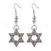 Star of David Alloy Dangle Earrings for Women Men EJEW-JE05840-1