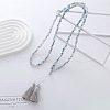 Chic European American Faceted Rondelle Glass Beaded Sweater Long Tassel Necklaces YE6948-5-2