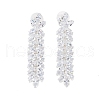 Brass Micro Pave Cubic Zirconia Stud Earrings EJEW-B046-20P-1