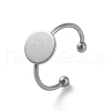 Non-Tarnish Adjustable 304 Stainless Steel Finger Rings Components STAS-K278-04C-P-1