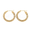Ion Plating(IP) 304 Stainless Steel Hoop Earrings for Women EJEW-P279-17B-G-1
