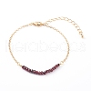 January Birthstone Natural Garnet Beaded Bracelets BJEW-JB06092-01-1
