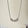 Minimalist Stainless Steel Round Snake Chain Rondelle Beaded Pendant Necklaces for Women GX2969-2-1
