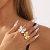 Butterfly Alloy Open Cuff Rings for Women RJEW-U006-06B-P-1