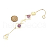 Wire Wrapped Nuggets Natural Quartz Rhombus Hanging Ornaments HJEW-JM02396-3
