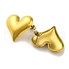 Ion Plating(IP) 304 Stainless Steel Heart Stud Earrings EJEW-K295-04G-2