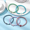 5Pcs 5 Colors Acrylic Beads Stretch Bracelets for Women Men BJEW-JB11432-1