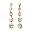 304 Stainless Steel Clear Cubic Zirconia Tassel Stud Earrings EJEW-Z094-01C-G-4
