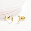 Brass Micro Pave Cubic Zirconia Stud Earrings EJEW-BB35386-G-3