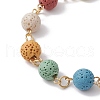 Dyed Natural Lava Rock Round Beaded Bracelet BJEW-JB10005-3