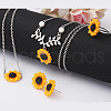 Sunflower Iron Resin Pendant Necklaces & Link Bracelets & Stud Earrings & Finger Ring Sets WGABE86-02-1