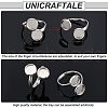 Unicraftale DIY Flat Round Blank Dome Cuff Ring Making Kit STAS-UN0039-45-3