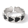 304 Stainless Steel Enamel Open Cuff Rings for Women RJEW-F166-19P-01-2