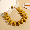 Resin Teardrop Beaded Necklaces for Women FS-WGB04AC-02-1