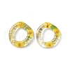 Inner Dried Flower Transparent Resin Ring Pendants RESI-A043-07A-1