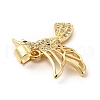 Rack Plating Brass Micro Pave Cubic Zirconia Pendants KK-E072-10G-3