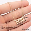 1980 Birth Year Number 201 Stainless Steel Pendant Cable Chain Necklaces FS-WGB5F08-68-2