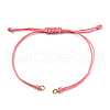 Korean Waxed Polyester Cord Braided Bracelets X-MAK-T010-06G-2