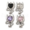 Rack Plating Alloy Rhinestone Pendants PALLOY-F312-14P-1